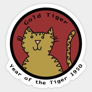 Year of the Gold Tiger 1950 Sticker